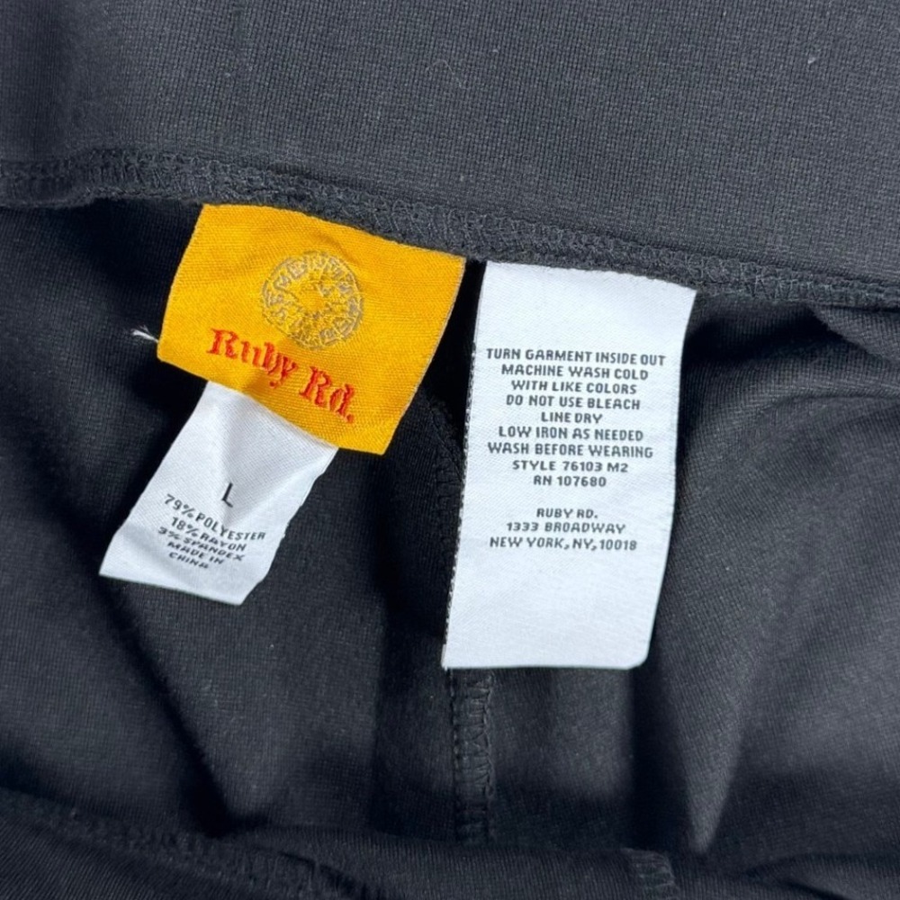 Ruby Rd Womens Black Stretch Pull On Tapered Leg Pants Style 76103 M2 Size L - Picture 2 of 10